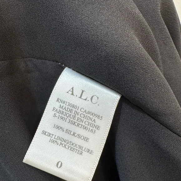 A.L.C. Lev Silk Snake Print Asymmetrical Hem Midi Skirt Size 0 - Picture 11 of 11